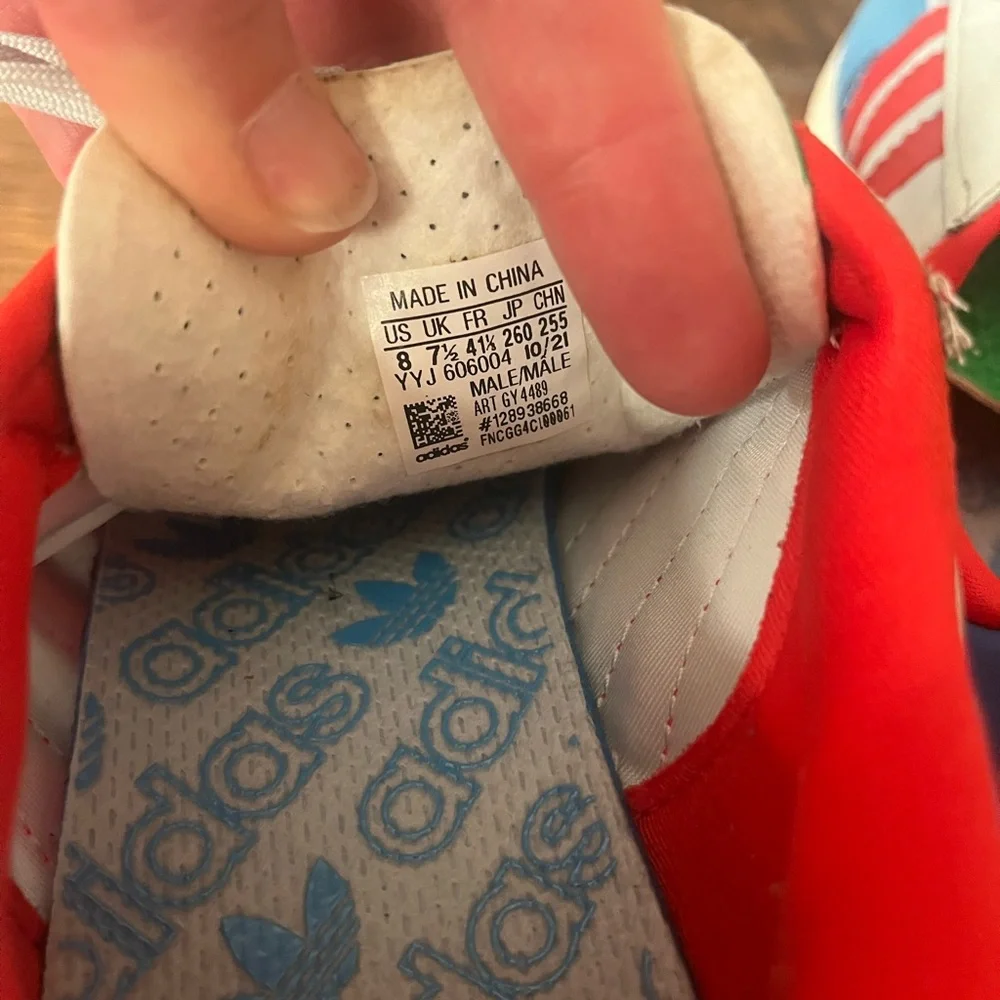 Adidas red blue sneakers men’s 8 - Picture 4 of 5